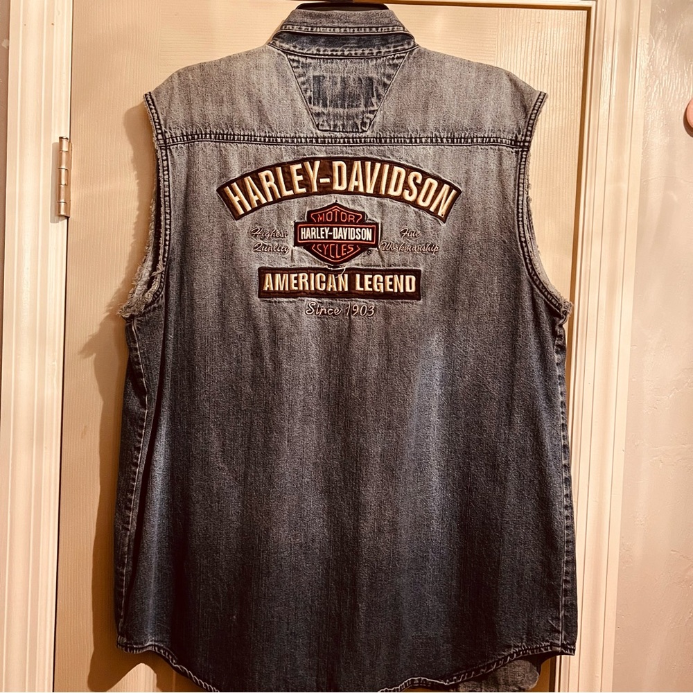 Harley Davidson men’s denim sleeveless shirt